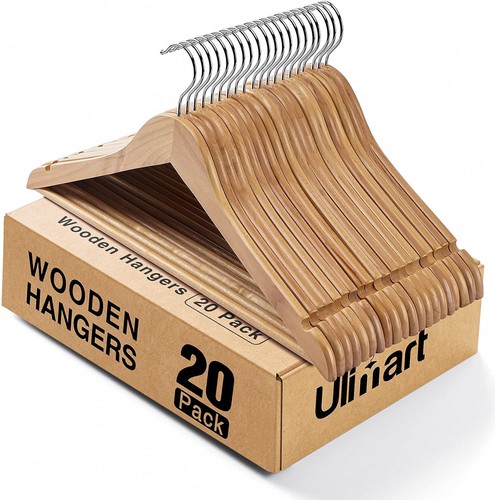 Wooden hangers pack smooth - 20,