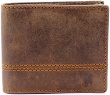 Starhide Mens RFID BLOCKING Distressed Brown Genuine Leather Bifold Wallet #1150