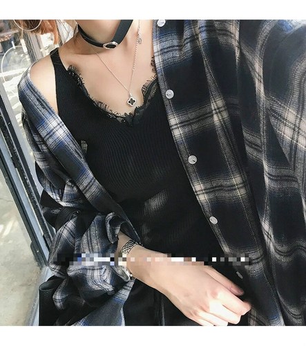 Oversized plaid flannel shirt - oversized,
