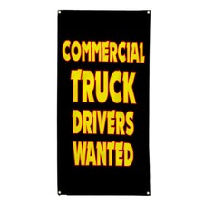 Vertical Vinyl Banner Multiple Sizes Commercial Truck Driver Wanted White