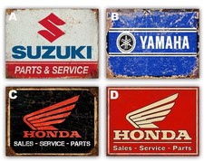 Distressed Motorcycle Metal Garage Sign Shed Workshop Various Designs