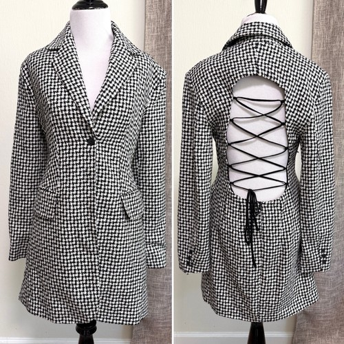 Zara tweed blazer dress lace - blazer,