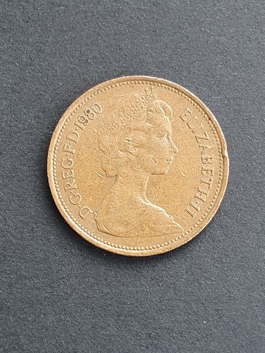 1980 new pence coin - new, 2p