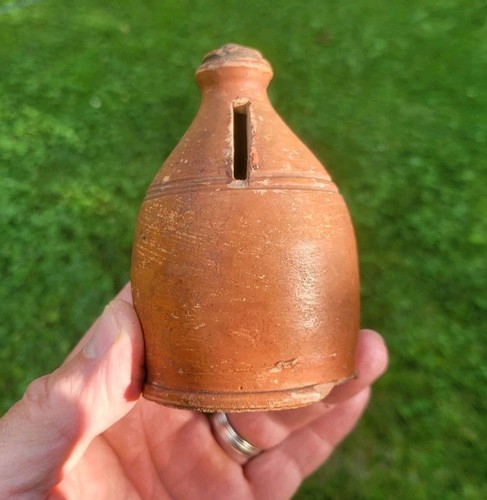 Antique redware bank primitive - antique,