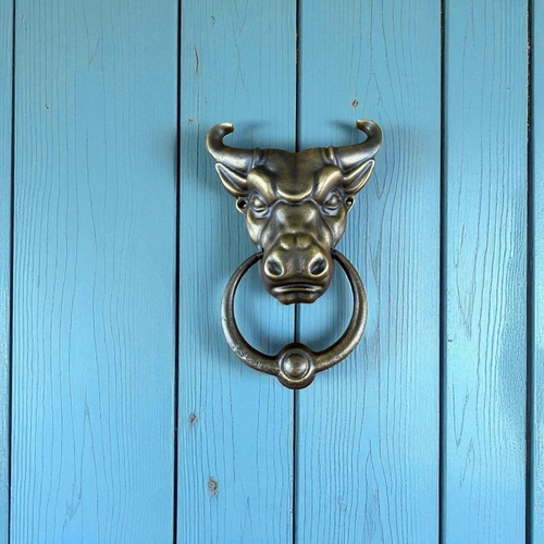 Solid brass bull - solid, door