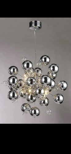 Chrome glass bauble molecular - chrome,
