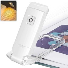 Portable USB Rechargeable LED Clip on Book Lights Reading in Bed 3 Brightness