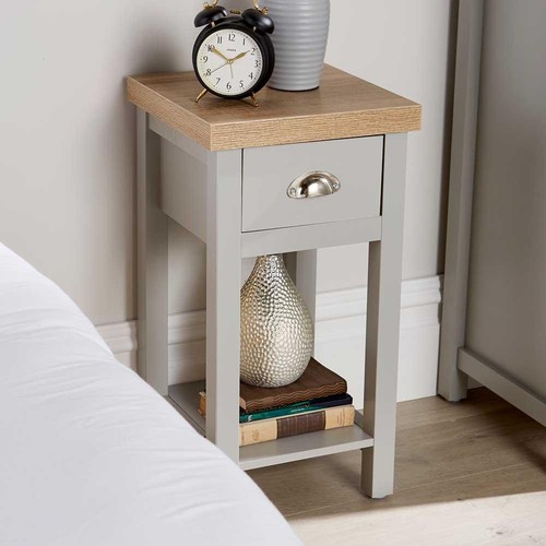Grey bedside table - table, with
