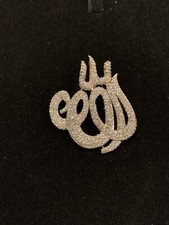 Pendant Calligraphy Allah Silver With Cubic Zirconia
