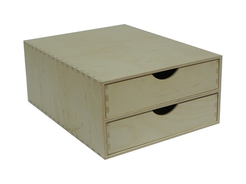 Double plain wooden drawer - a4,