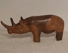 Vtge  Wooden Hand Carved Rhino