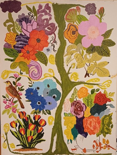Hand painted acrylic canvas - painted,