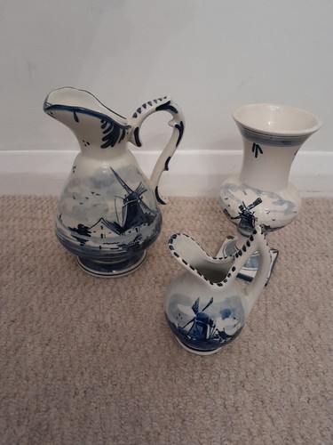Set blue white delft - of, &