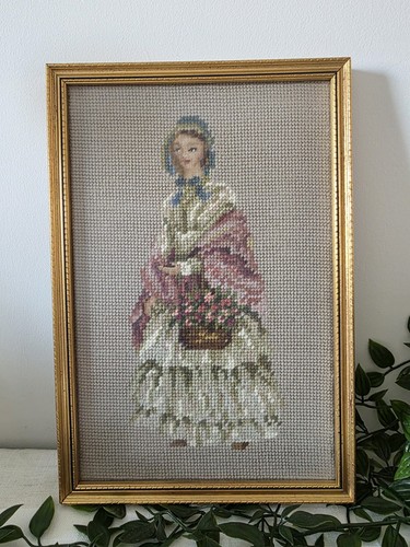 Vintage framed needlework - vintage,