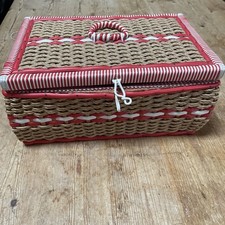 Vintage Woven Sewing Basket