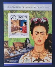 Djibouti 2017 /   The 110th Anniversary of the Birth of Frida Kahlo  / 1v ms