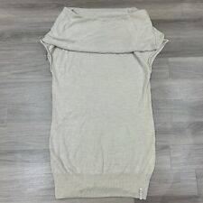 Celtic Clothing Jumper Dress Womens Medium Cream Wool Cowl Neck Knitted Sweater