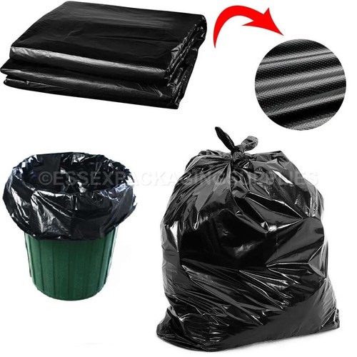 Black bin liners 160 gauge - black,