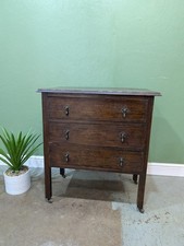 Art Deco Chest Of Drawers Pot Stand Cupboard Vintage Antique 3 Drawer Bedroom 