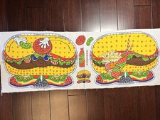 VTG Calico Burger Pillow Panel