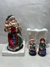 Thomas Pacconi Classics Blown Glass 14” Santa + Boy & Girl Set - 2004 Christmas