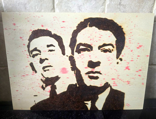 Handmade pyrography kray - handmade, twins