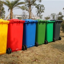 240L Wheelie Bin 3 Colors Council Size Outdoor Rubbish Rubber Wheel Bin for FLat