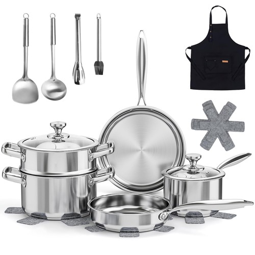 Stainless steel pan set - stainless,