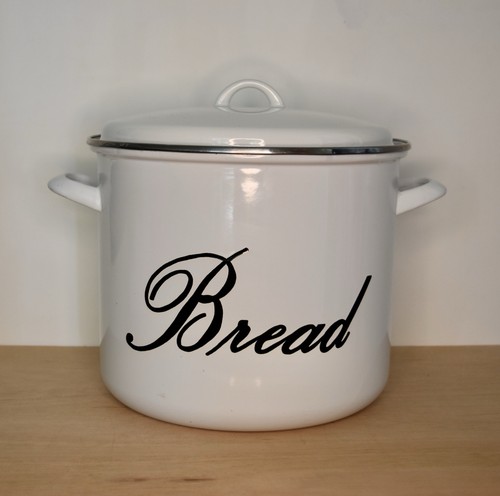Vintage bread bin large enamel - large,