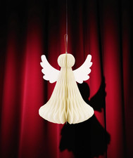 Ivory Honeycomb Angel Hanging