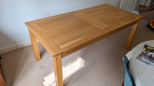 Solid oak veneer extending - oak/oak,