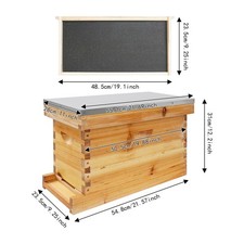 Wooden Bee Incubator 5-Frame Bee Hive Box Kit Queen Bees Farming Hive w/5 Frames