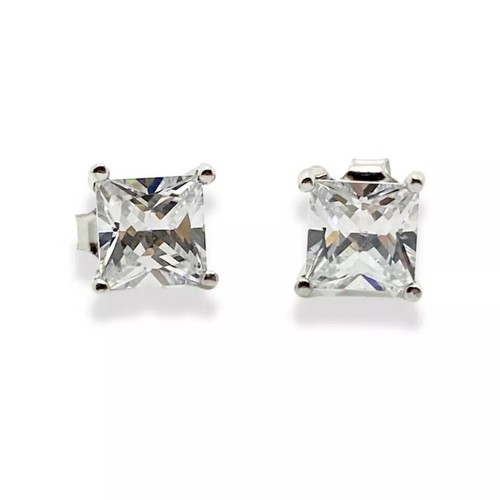 White gold finish princess cut - gold,