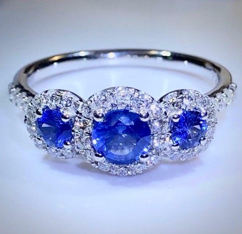 Blue sapphire diamond ring - sapphire, &
