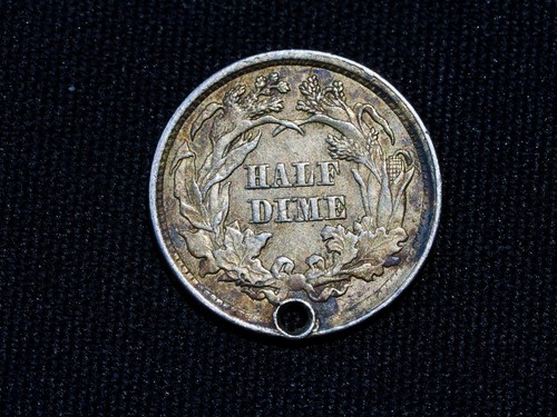Usa half dime 1861 pierced - half,