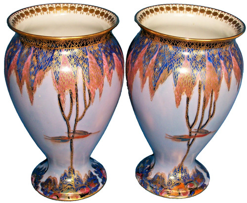 Pair carlton ware vases - ware,