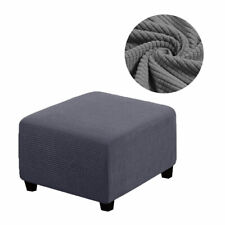 Square Stretch Ottoman Slipcovers Elastic Pouffe Footstool Sofa Protector Cover