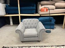 Costco Bordeaux Chesterfield Armchair in Grey Fabric RRP £699