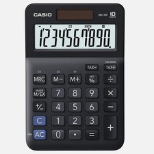 CASIO MS-10F Desk Calculator 10-Digit, Tax, Currency