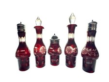 Antique Victorian 5pc Ruby Red