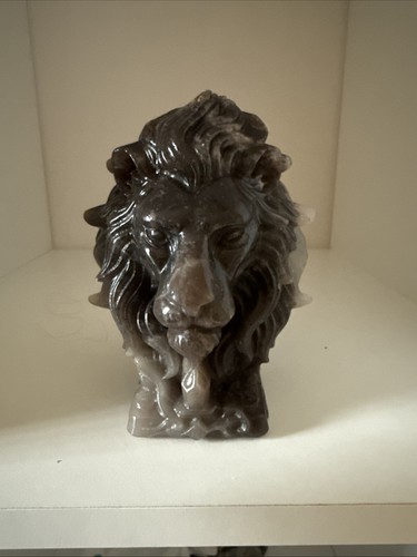 Agate crystal lion - lion, head