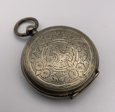 Antique Vintage 0.800 Silver Swiss Pocket Watch Case - Case ONLY - 14.7g
