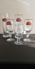 Set Of 5 Different Stella Artois Pint And Half Pint Glasses
