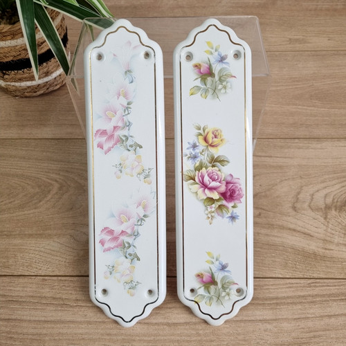 Vintage floral porcelain - floral, door