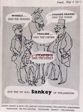 'SANKEY' OF Wellington Shropshire ADVERT : Small 1957 Print 670/64