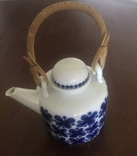 A Midcentury Rorstrand Sweden blue and white Mon Amie teapot