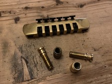 Rare Vintage Schaller STM Fine Tuning Tailpiece Gold Heritage Tail Piece