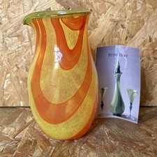 Norwegian Bergen Stine Hoff Art Glass Vase 5" - Yellow & Orange