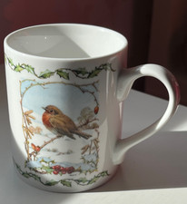 Past Times Margaret Tarrant Porcelain Xmas Christmas mug Robin design