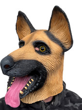German Shepherd Alsatian Dog Mask Latex Animal Masks Funny Fancy Dress Costume